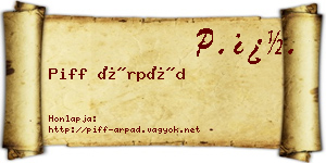 Piff Árpád névjegykártya